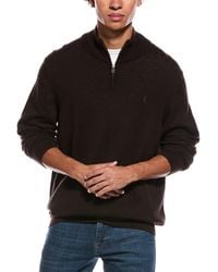 AllSaints - Kilburn Zip Wool-Blend Funnel Neck Sweater - Lyst