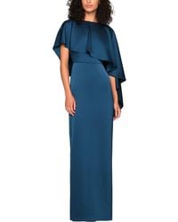 THEIA - Karis Cape Column Gown - Lyst