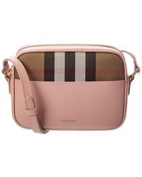 Burberry - Small Check Canvas & Leather Camera Bag - Lyst