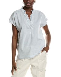 XCVI - Wearables Idra Ruffle Linen-Blend Top - Lyst