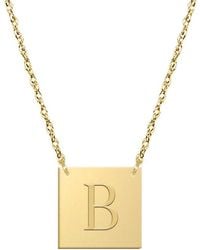 Jane Basch - 14K Block Initial Square Necklace -Z) - Lyst