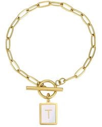 Adornia - 18K Plated Stainless Steel Mother-Of-Pearl Toggle Bracelet - Lyst