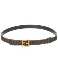 Fendi - Ff Reversible Jacquard & Leather Belt - Lyst
