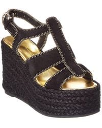 Ferragamo - Renee Suede Wedge Sandal - Lyst