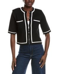 Minnie Rose - Tipped Cropped Jacket - Lyst
