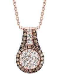Le Vian - Chocolate 14K Rose 0.60 Ct. Tw. Diamond Pendant Necklace - Lyst