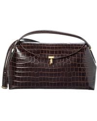 TOTEME - T-Lock Croc-Embossed Leather Top Handle Shoulder Bag - Lyst