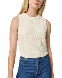 Lilla P - Cropped Cable Tank Sweater - Lyst
