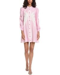 Sail To Sable - Scalloped Linen-Blend Shift Dress - Lyst