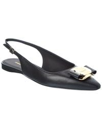 Ferragamo - Zelmy Leather Slingback Flat - Lyst