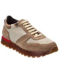 Isaia - Flannel & Suede Sneaker - Lyst