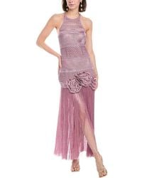 PATBO - Lattice Work Fringe Maxi Dress - Lyst