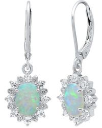 MaxColor - 1.00 Ct. Tw. Lab-Grown Opal Dangle Earrings - Lyst