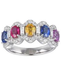 Gregg Ruth - 14K 3.02 Ct. Tw. Diamond & Multi Sapphire Ring - Lyst