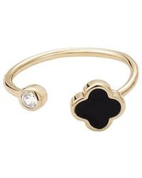 Adornia - 14K Plated Adjustable Clover Ring - Lyst