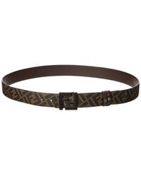 Fendi - Ff Squared Leather Belt - Lyst
