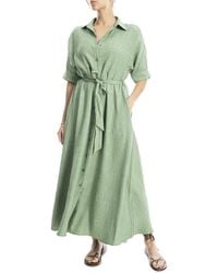 Max Studio - Large Roll Sleeve Belted Dress - Lyst