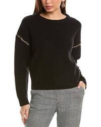 Tahari - Drop-Shoulder Chain Wool Sweater - Lyst