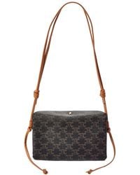 Celine - Trio Triomphe Canvas & Leather Shoulder Bag - Lyst