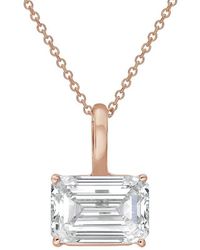 Diana M. Jewels - Diana M. 14K Rose 12.00 Ct. Tw. Lab-Grown Diamond Solitaire Pendant - Lyst