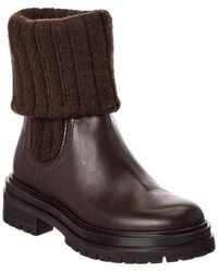 Gianvito Rossi - Tenney 20 Knit & Leather Boot - Lyst