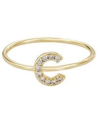 Adornia - 14K Plated Cz Initial Ring - Lyst