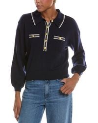 L'Agence - Malaki 3/4 Sleeve Wool-Blend Clard Sweater - Lyst