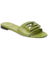 Fendi - Baguette Leather Flat Sandal - Lyst