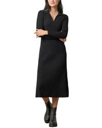 Lilla P - Slim Fit Long Sleeve Rib Henley Dress - Lyst