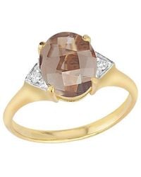 Reiss - 14k 4.80 Ct. Tw. Diamond & Smokey Topaz Cocktail Ring - Lyst