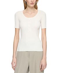 Lafayette 148 New York - Ribbed Button Sweater - Lyst