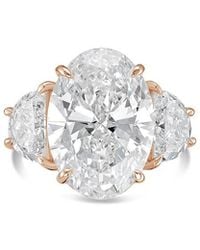 Diana M. Jewels - Diana M. 14K Rose 6.80 Ct. Tw. Lab-Grown Diamond Three-Stone Ring - Lyst