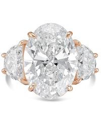 Diana M. Jewels - Diana M. 14K Rose 6.80 Ct. Tw. Lab-Grown Diamond Three-Stone Ring - Lyst