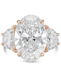 Diana M. Jewels - Diana M. 14K Rose 6.80 Ct. Tw. Lab-Grown Diamond Three-Stone Ring - Lyst