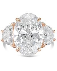 Diana M. Jewels - Diana M. 14K Rose 6.80 Ct. Tw. Lab-Grown Diamond Three-Stone Ring - Lyst