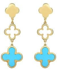 Italian Gold - 14K Clover Dangle Earrings - Lyst
