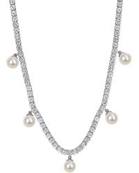 Rina Limor - 9.24 Ct. Tw. Lab-Grown Gemstone & 6-6.5Mm Pearl Necklace - Lyst