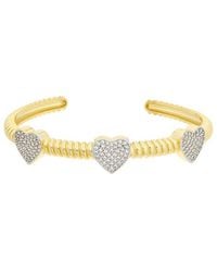 Juvell - Plated Cz Cuff Bangle Bracelet - Lyst