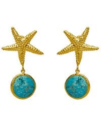 Ebru Jewelry - Plated Drop Down Earrings - Lyst