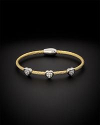 Juvell - 18k Plated Cz Twisted Mesh Bangle Bracelet - Lyst