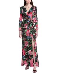 Tadashi Shoji - Printed Long Sleeve Maxi Dress - Lyst