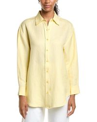 Kenneth Cole - Drop Shoulder Linen-Blend Boyfriend Shirt - Lyst