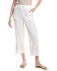 Ellen Tracy - Pull On Cropped Linen-Blend Pant - Lyst