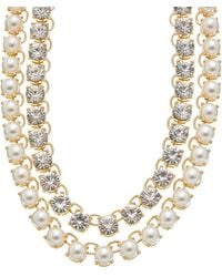 Kenneth Jay Lane - Plated Multi Row Necklace - Lyst