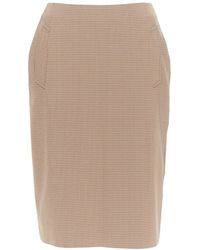 Prada - Houndstooth Checked Pencil Skirt, Size It (Authentic Pre-Loved) - Lyst