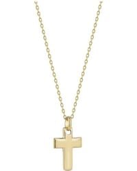 Italian Gold - 14K Cross Pendant Necklace - Lyst