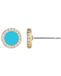 Adornia - 14K Plated Cz Circle Halo Stud Earrings - Lyst