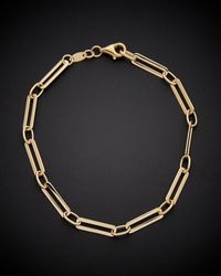 Italian Gold - 14k Polished Paperclip Chain Bracelet - Lyst
