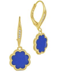 Sterling Forever - 14K Plated Rose Petal Short Drop Earrings - Lyst