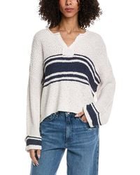 Vintage Havana - Contrast Stripe V-Neck Sweater - Lyst